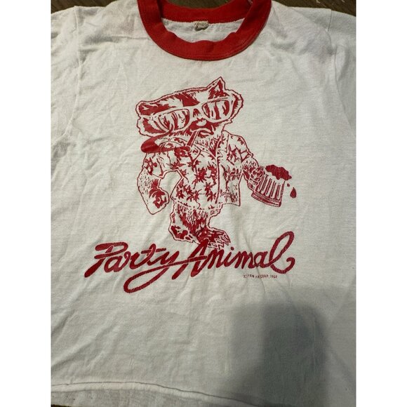Vtg Screen Stars 1964 Fan Fair Corp Party Animal ringer T shirt Sz Medium retro - Picture 7 of 11